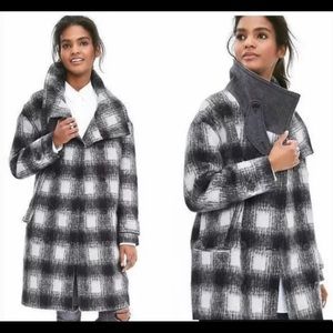 Banana Republic- Wool Blend Plaid Cocoon Coat